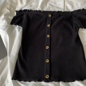 Aeropostale black button up strapless shirt